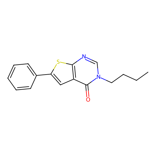 3-butyl-6-phenylthieno[2,3-d]pyrimidin-4(3H)-one structure