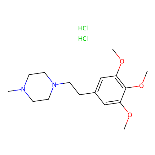 Piperazine, 1-methyl-4-(2-(3,4,5-trimethoxyphenyl)ethyl)-, dihydrochloride structure