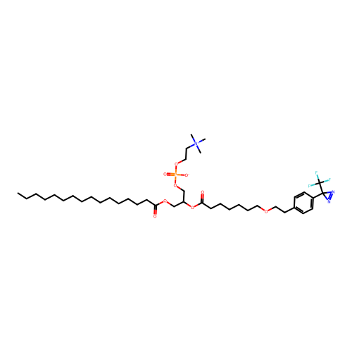 1-Palmitoyl-2-(10-(4-((trifluoromethyl)diazirinyl)phenyl)-8-oxadecanoyl)-sn-glycero-3-phosphocholine structure