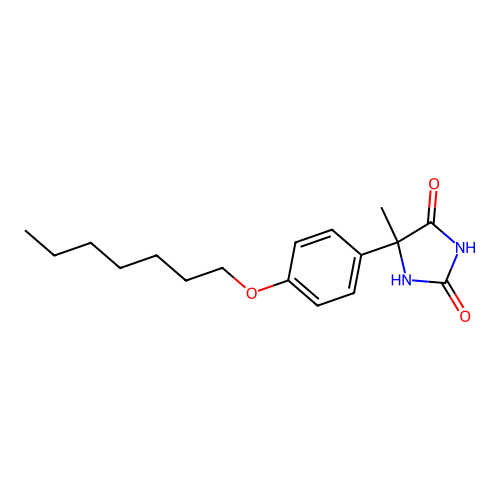 5-(4-Heptoxyphenyl)-5-methylimidazolidine-2,4-dione structure