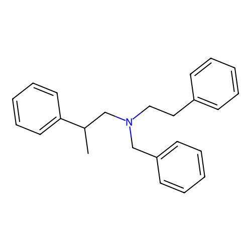 N-benzyl-2-phenyl-N-(2-phenylethyl)propan-1-amine structure