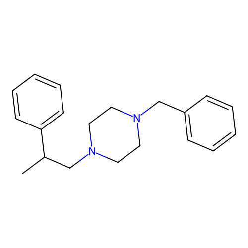 1-Benzyl-4-(2-phenylpropyl)piperazine structure