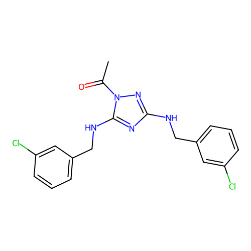 1-(3,5-bis((3-chlorobenzyl)amino)-1H-1,2,4-triazol-1-yl)ethanone structure