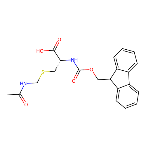 N-alpha-(9-Fluorenylmethyloxycarbonyl)-S-(acetyl-aminomethyl)-D-cysteine structure
