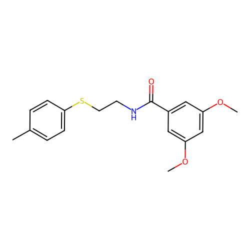 3,5-dimethoxy-N-{2-[(4-methylphenyl)sulfanyl]ethyl}benzamide structure