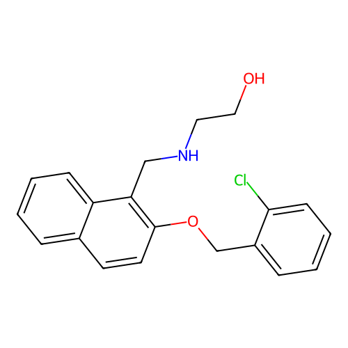 2-[({2-[(2-Chlorobenzyl)oxy]-1-naphthyl}methyl)amino]ethanol structure