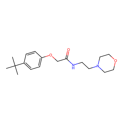 2-(4-tert-butylphenoxy)-N-(2-morpholin-4-ylethyl)acetamide structure