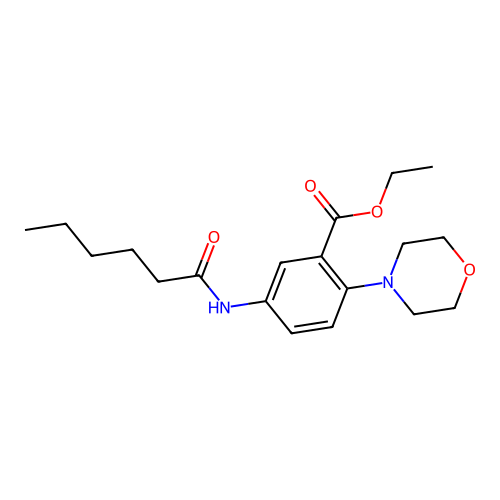 Ethyl 5-(hexanoylamino)-2-(morpholin-4-yl)benzoate structure