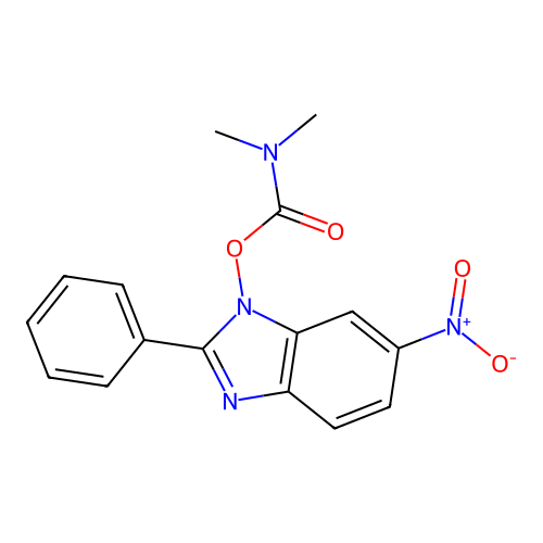 1-{[(dimethylamino)carbonyl]oxy}-6-nitro-2-phenyl-1H-1,3-benzimidazole structure