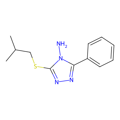 3-(isobutylsulfanyl)-5-phenyl-4H-1,2,4-triazol-4-amine structure
