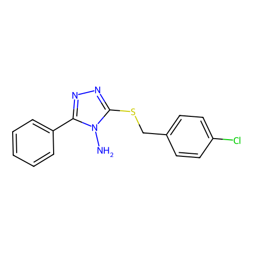 3-[(4-chlorobenzyl)sulfanyl]-5-phenyl-4H-1,2,4-triazol-4-ylamine structure