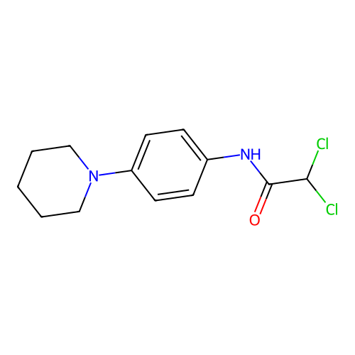 2,2-dichloro-N-(4-piperidinophenyl)acetamide structure