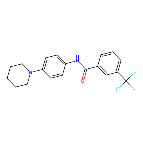 N-(4-piperidinophenyl)-3-(trifluoromethyl)benzenecarboxamide structure