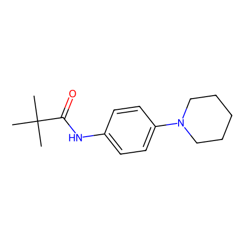 2,2-dimethyl-N-(4-piperidinophenyl)propanamide structure