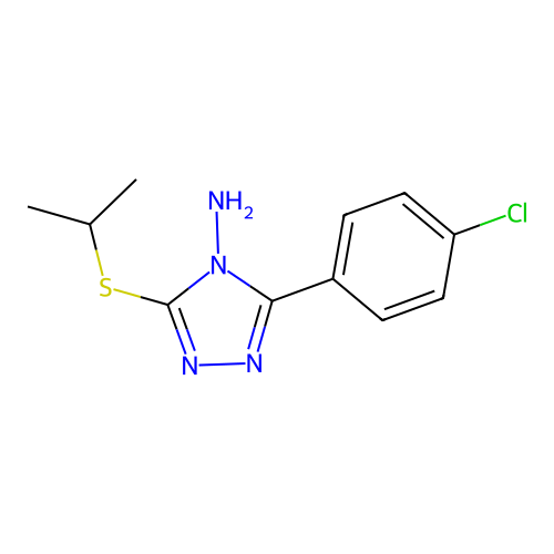 3-(4-chlorophenyl)-5-(isopropylsulfanyl)-4H-1,2,4-triazol-4-amine structure
