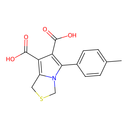 5-(4-methylphenyl)-1H-pyrrolo[1,2-c][1,3]thiazole-6,7-dicarboxylic acid structure