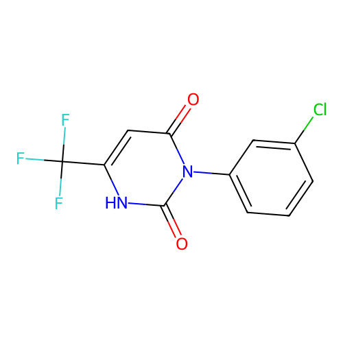 3-(3-chlorophenyl)-6-(trifluoromethyl)-2,4(1H,3H)-pyrimidinedione structure