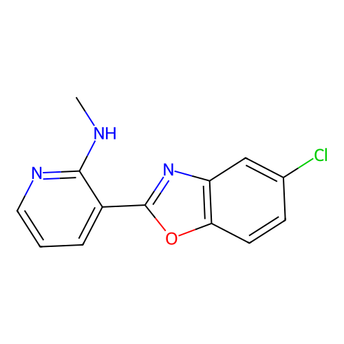 3-(5-chloro-1,3-benzoxazol-2-yl)-N-methylpyridin-2-amine structure