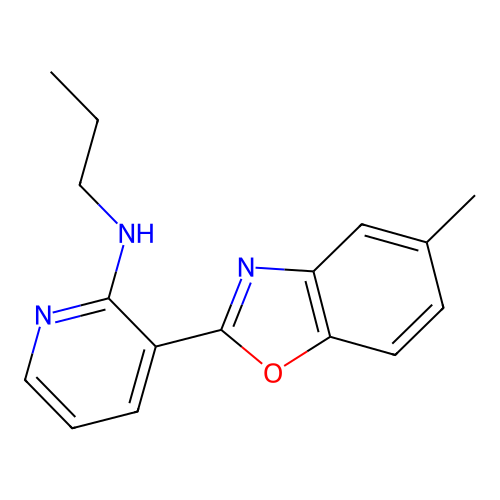 3-(5-methyl-1,3-benzoxazol-2-yl)-N-propylpyridin-2-amine structure