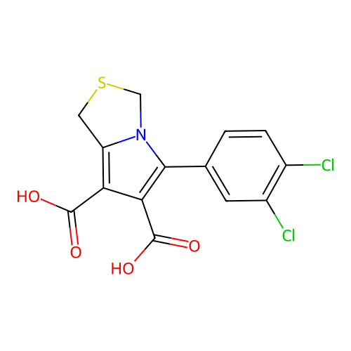5-(3,4-dichlorophenyl)-1H-pyrrolo[1,2-c][1,3]thiazole-6,7-dicarboxylic acid structure