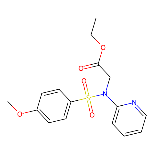 Ethyl 2-[[(4-methoxyphenyl)sulfonyl](2-pyridinyl)amino]acetate structure
