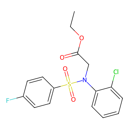 Ethyl 2-{2-chloro[(4-fluorophenyl)sulfonyl]anilino}acetate structure