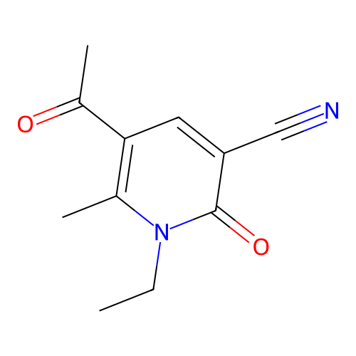 5-Acetyl-1-ethyl-6-methyl-2-oxo-1,2-dihydro-3-pyridinecarbonitrile structure