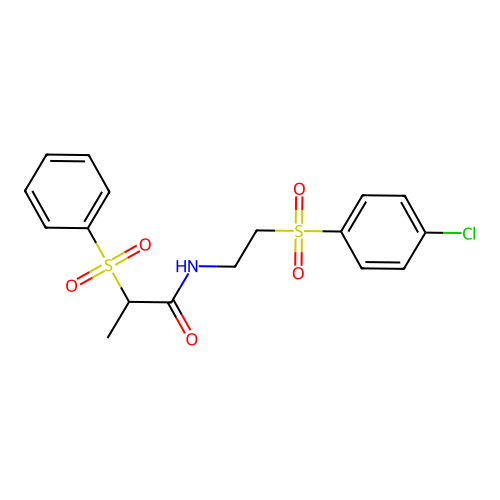 N-{2-[(4-chlorophenyl)sulfonyl]ethyl}-2-(phenylsulfonyl)propanamide structure