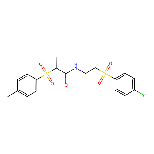 N-{2-[(4-chlorophenyl)sulfonyl]ethyl}-2-[(4-methylphenyl)sulfonyl]propanamide structure
