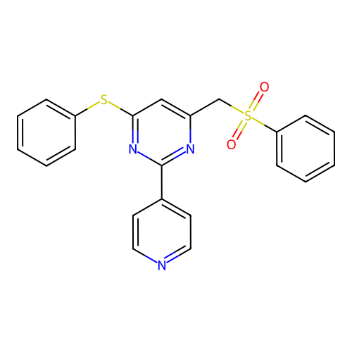 4-(Phenylsulfanyl)-6-[(phenylsulfonyl)methyl]-2-(4-pyridinyl)pyrimidine structure