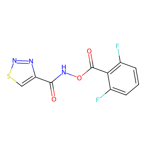 N-[(2,6-difluorobenzoyl)oxy]-1,2,3-thiadiazole-4-carboxamide structure