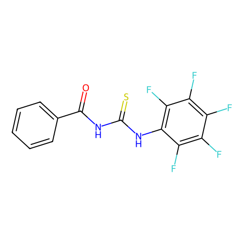 N-benzoyl-N'-(2,3,4,5,6-pentafluorophenyl)thiourea structure
