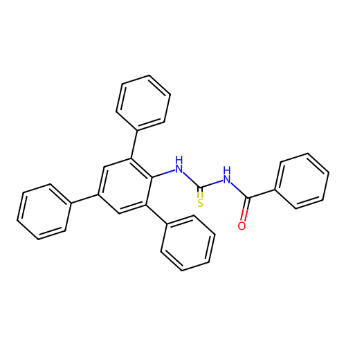 N-[(2,4,6-triphenylphenyl)carbamothioyl]benzamide structure