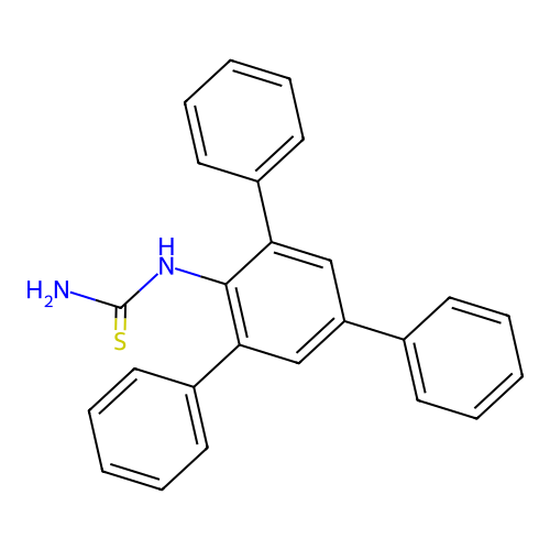 N-((2,4,6-triphenyl)phenyl)thiourea structure