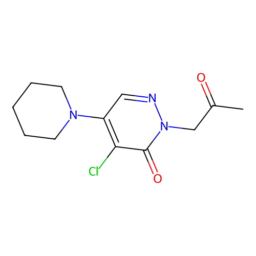 4-chloro-2-(2-oxopropyl)-5-piperidino-3(2H)-pyridazinone structure