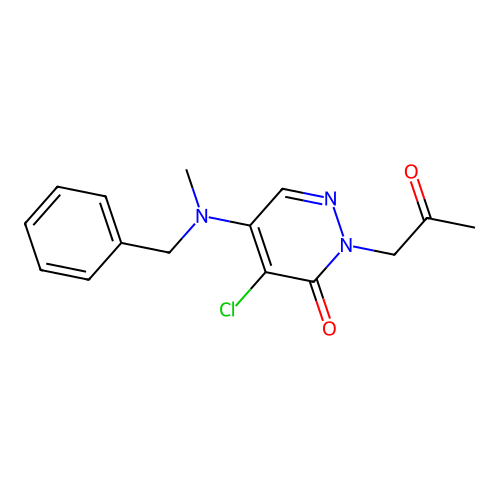 4-Chloro-5-[methyl(phenylmethyl)amino]-2-(2-oxopropyl)-3(2H)-pyridazinone structure