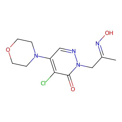 4-Chloro-2-(2-hydroxyiminopropyl)-5-morpholin-4-ylpyridazin-3-one structure