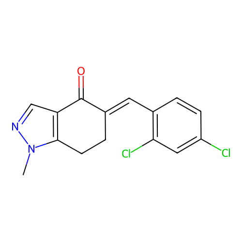 5-[(2,4-Dichlorophenyl)methylidene]-1-methyl-6,7-dihydroindazol-4-one structure