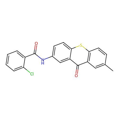 2-chloro-N-(7-methyl-9-oxo-2-thioxanthenyl)benzamide structure