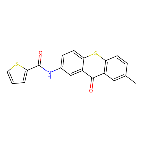 N-(7-methyl-9-oxo-9H-thioxanthen-2-yl)-2-thiophenecarboxamide structure