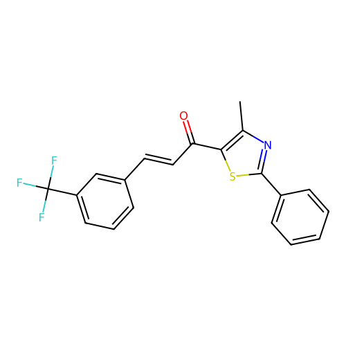 (E)-1-(4-methyl-2-phenyl-1,3-thiazol-5-yl)-3-[3-(trifluoromethyl)phenyl]-2-propen-1-one structure