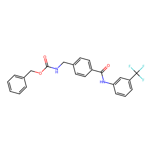 benzyl N-(4-{[3-(trifluoromethyl)anilino]carbonyl}benzyl)carbamate structure