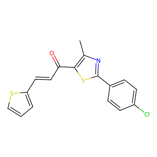 1-[2-(4-Chlorophenyl)-4-methyl-1,3-thiazol-5-yl]-3-thiophen-2-ylprop-2-en-1-one structure
