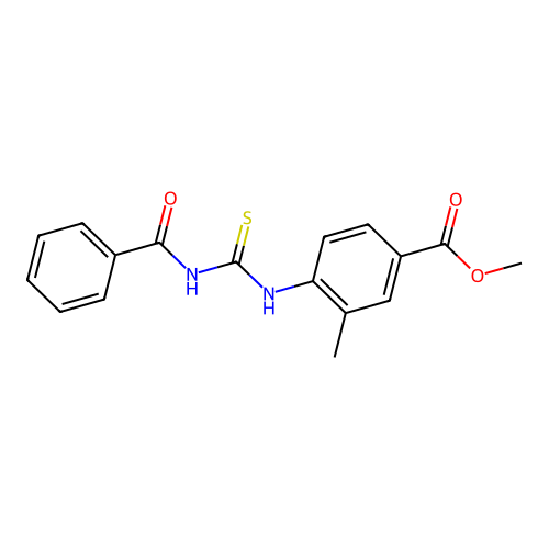 Methyl 4-{[(benzoylamino)carbothioyl]amino}-3-methylbenzenecarboxylate structure