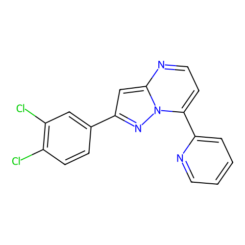 2-(3,4-Dichlorophenyl)-7-(2-pyridinyl)pyrazolo[1,5-a]pyrimidine structure