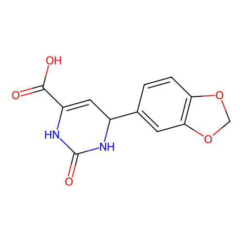 6-(1,3-Benzodioxol-5-yl)-2-oxo-1,2,3,6-tetrahydro-4-pyrimidinecarboxylic acid structure