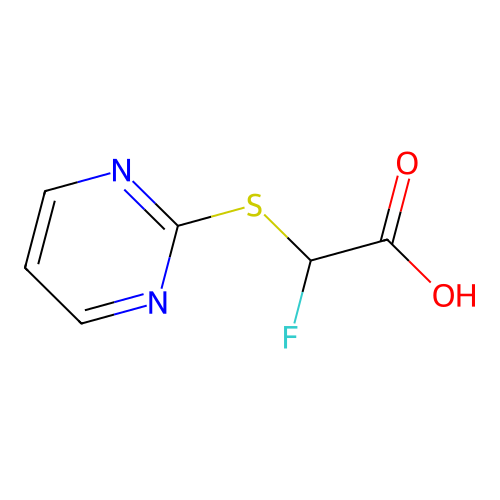 2-Fluoro-2-(2-pyrimidinylsulfanyl)acetic acid structure