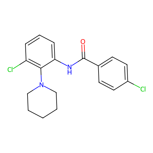4-chloro-N-(3-chloro-2-piperidinophenyl)benzenecarboxamide structure