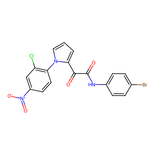 N-(4-bromophenyl)-2-[1-(2-chloro-4-nitrophenyl)-1H-pyrrol-2-yl]-2-oxoacetamide structure