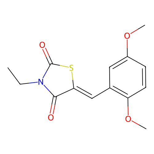 5-[(2,5-Dimethoxyphenyl)methylidene]-3-ethyl-1,3-thiazolidine-2,4-dione structure